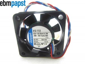 Original ebmpapst 4010 4CM 412 F/2 DC12V 0.055A 0.7W  3 Wires 3 Pins Case Fan