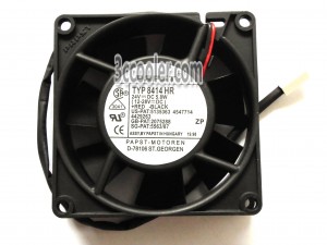 PAPST 8025 TYP 8414 HR 24V 5.8W 2 Wires 2 Pins Connector Cooling fan