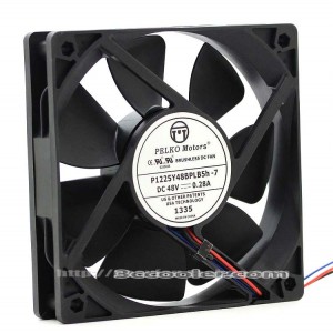 PELKO MOTORS 1225 12CM P1225Y48BPLB5h-7 DC48V 0.28A 3 Wires 3 Pins Case fan for Inverter