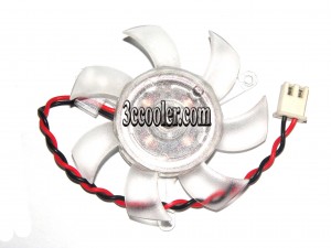 Power Logic PL50S12H-4 12V 0.2A 2 wires 2 pins transparent vga fan graphics card cooler