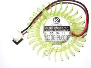 Power Logic 5CM PL50S12M-3 12V 0.24A 2 Wires 2 Pins VGA Circular Fan