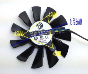 Original Power Logic PLA09215B12H 12V 0.55A 4 wires 4 pins MSI N560 570 580GTX HD6870 graphics card fan