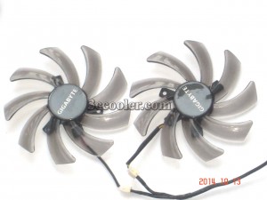 Twins Power Logic PLD10010S12M 12V 0.2A 3 Wire 3 pins vga fan graphics card cooler For Gigabyte