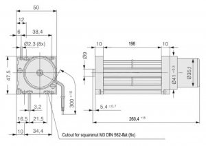 ebmPAPST QG030-198/12 0.66A 8W 12V Cross Flow Fan for Heat Dissipation