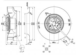 Ebmpapst R3G190-RC03-06 230V 60W 0.53A IP54 Centrifugal Fan for air conditioning