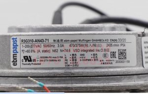 ebmPAPST R3G310-AN43-71 M3G084-FA 230V 3.0A 470W 2435RPM Sterilizer Centrifugal Fan