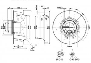 ebmPAPST 355mm R3G355-RP31-61 200-277V 300W air Conditioning Purification Centrifugal Fan