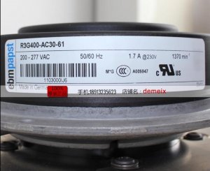 ebmPAPST R3G400-AC30-61 M3G084-FA 200/277V 1.7A 1370RPM Air Purification Speed Control Cooling Fan