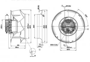 ebmPAPST R3G560-RA25-21 200-277VAC 6.7A 1500W 1340RPM Air purification centrifugal fan M3G150-FF