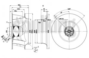 ebmPAPST R4E355-AL02-05 230V 1.12A 245W M4E074-GA Purification Equipment Fan