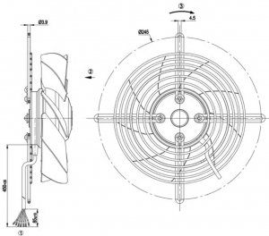 ebmPAPST S2D200-BH18-09 400V 0.17/0.13A 68/70W 2600/2900RPM External Rotor Cooling Fan