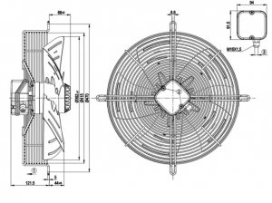 ebmPAPST S4D400-AP12-37 230/400V 0.44/0.39A 135/185W 1450/1690RPM Axial Cooling Fan 470x190mm