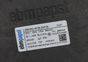 ebmPAPST S6E450-AF08-29/F04 230V 0.62A 140W 890RPM Air Conditioning Fan