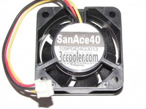 SANYO 4020 4CM 109P0424G3013 24V 0.22A 3 Wires 3 Pins Case Fan