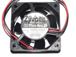 Sanyo 6CM 6025 109R0612H474 DC12V 0.11A 2 Wires Case Fan