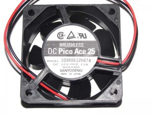 Sanyo 6CM 6025 109R0612H474 DC12V 0.11A 2 Wires Case Fan