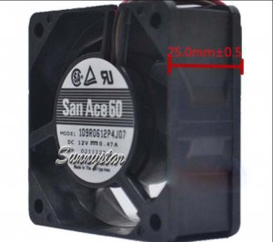 SANYO 60*25mm 109R0612P4J07 12V 0.47A 4 Wires Case cpu cooler fan