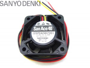 SANYO DENKI 40x15mm 109P0424H7D01 24V 0.08A 3 Wires FANUC Axial fan