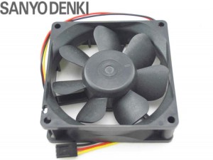 SANYO DENKI 80x25mm 9A0812EG403 12V 0.38A 3 Wires 3 Pins Axial Fan For instruments