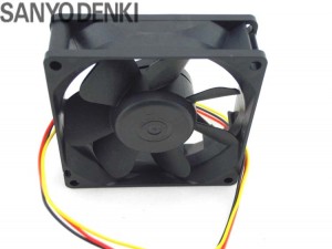 SANYO DENKI 80x25mm 9A0812EG403 12V 0.38A 3 Wires 3 Pins Axial Fan For instruments