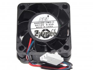 SEI 4028 4CM A4028B12MD-C P/N:371-2095-01 12V 0.53A 3 Wires Cooling fan