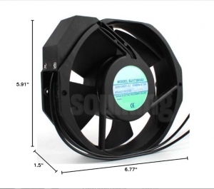 SJ1738HA2 220-240V 0.13A 2 Wires Cabinet AC Axial Cooling Fan 172x150x38mm