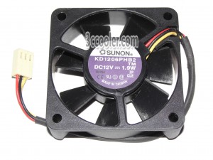 SUNON KD1206PHB2 (2).TM 12V 1.9W 3 Wires 3 Pins Case Fan 6015 6CM