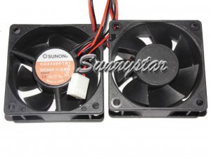 SUNON 6025 2 Pcs/Group KD2406PTB1 24V 2.6W 4 Wires 4Pins Case Fan