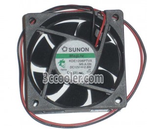 SUNON KDE1206PTVX MS.A.GN 60x25mm 12V 2.8W 2 Wires Case Fan