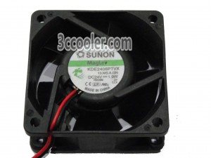 SUNON 6025 6CM KDE2406PTVX 13.MS.A.GN 24V 1.9W 2 Wiers 2 Pins Case Fan