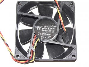 SUNON EE80201S1-0000-G99 DELL P/N:99GRF 12V 1.56W 3 Wires 5 Pins Server Fan 8020 8CM
