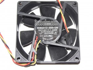 SUNON EE80201S1-0000-G99 DELL P/N:99GRF 12V 1.56W 3 Wires 5 Pins Server Fan 8020 8CM