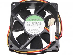 SUNON KD1208PTB1 13.(2).F.GN 12V 1.7W 3 Wires 3 Pins 8CM Case cpu cooler fan 80*25mm