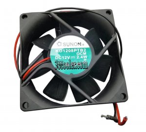 SUNON KD1208PTB2 OCM 12V 2.4W 2 Wires 8CM Case Fan 80MM 8025