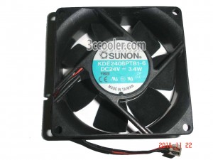 SUNON 8025 8CM KDE2408PTB1-6 24V 3.4W 2 Wires 2 Pins Case Fan