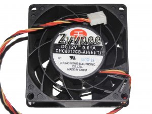 SUPERRED 80*38MM CHC8012CB-AH(E)(T) 12V 0.61A Dual Balls Bearing 4Pin PWM 8cm case fan server axial cooler