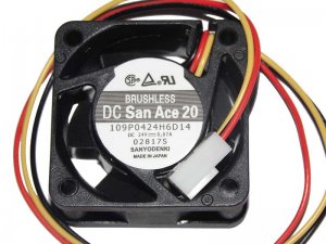 SANYO 4020 4CM 109P0424H6D14 24V 0.07A 3 Wires 3 Pins Case Fan