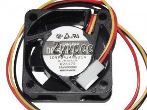 SANYO 4020 4CM 109P0424H6D14 24V 0.07A 3 Wires 3 Pins Case Fan