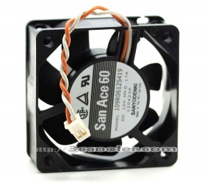 Sanyo 6CM 6025 109R0612S419 DC12V 0.17A 2 Wires 2 Pins Case Fan