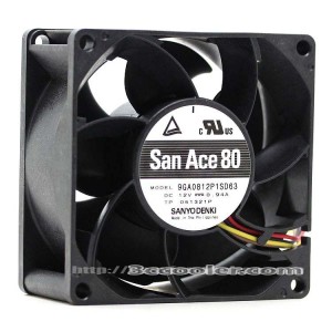 Sanyo 8038 8CM 9GA0812P1SD63 12V 0.94A 4 Wires 4 Pins Case Fan