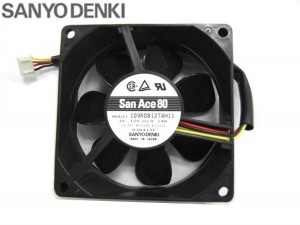 Sanyo 80x25mm 109R0812T4H11 DC12V 0.14A 4 Wires PWM 4 Pins Cooling Fan