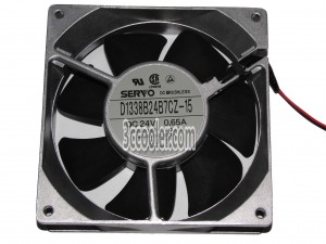 Servo 13038 13CM D1338B24B7CZ-15 24V 0.65A 2 Wires 2 Pins metal cooling fan