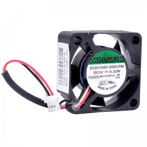 25mm EC25100B3-Q00U-F99 DC5V 0.32W 3 Wires 3 Pins F69008 mini Cooling Fan