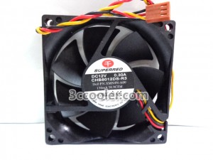 Superred 8CM 8020 CHB8012DS-R3 DELL:XMN4N-A00 DC12V 0.30A  3 Wires Case fan