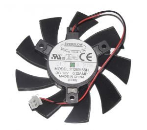 EVERFLOW 8015 T128015SH 12V 0.32A 2-Wires 2 Pins frameless vga fan