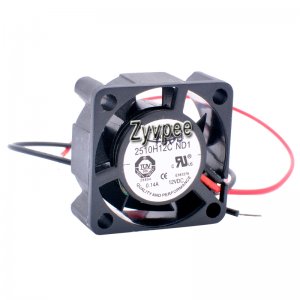 25mm 2510 2510H12C ND1 DC12V 0.14A 2 Wires 2.5cm Mini Cooling Fan