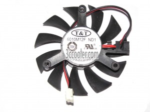 T&T 6CM 6010M12F ND1 12V 0.2A 2 Wires 2 Pins Frameless VGA Cooling Fan