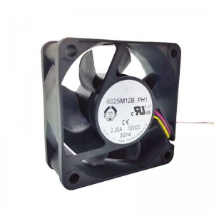 T&T 6025 6025M12B PH1 12V 0.2A 28dBA 3Wire Cooling Fan 6025M12B-PH1 60x25mm