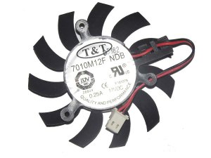 T&T 7010M12F NDB 12V 0.25A 2 wires 2 Pins Frameless Cooling vga fan for video card graphics card