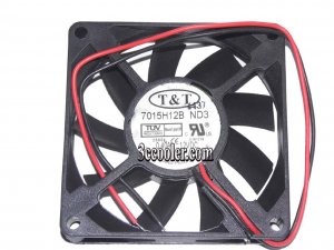 T&T 70mm 7015H12B ND3 12V 0.4A 2 wires Cooling Fan cpu cooler